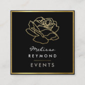 Omlijnde Roos Flower, evenementen floral Vierkante Visitekaartje (Voorkant)