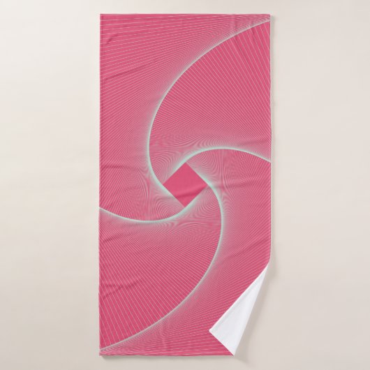 omlijnde vortex in fluwelen roze badhanddoek (Badhanddoek)