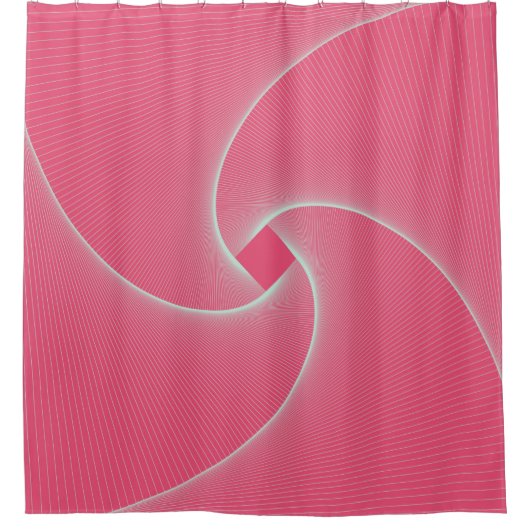 omlijnde vortex in fluwelen roze douchegordijn (Voorkant)