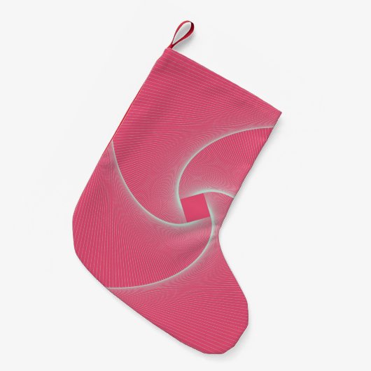 omlijnde vortex in fluwelen roze kleine kerstsok (Voorkant (Hangend))