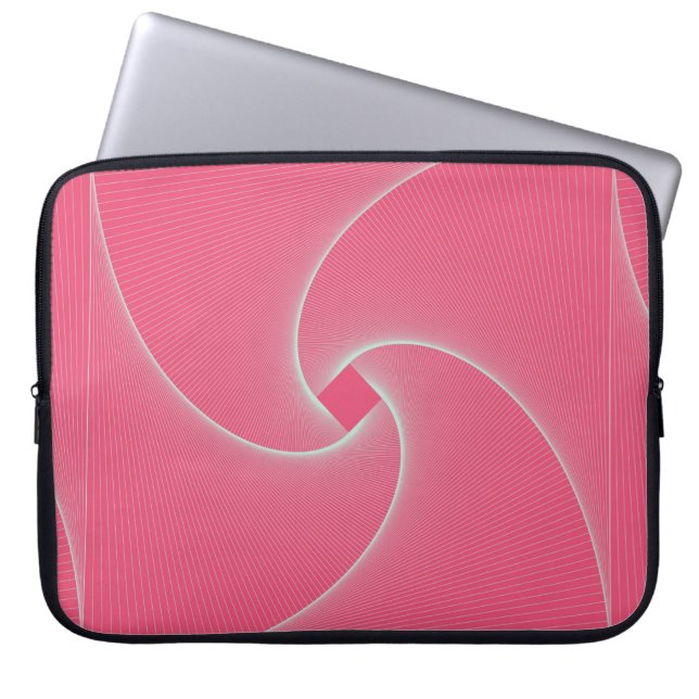 omlijnde vortex in fluwelen roze laptop sleeve (Voorkant)