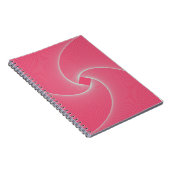 omlijnde vortex in fluwelen roze notitieboek (Rechterzijde)