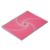 omlijnde vortex in fluwelen roze notitieboek (Linkerzijde)