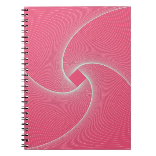 omlijnde vortex in fluwelen roze notitieboek (Voorkant)