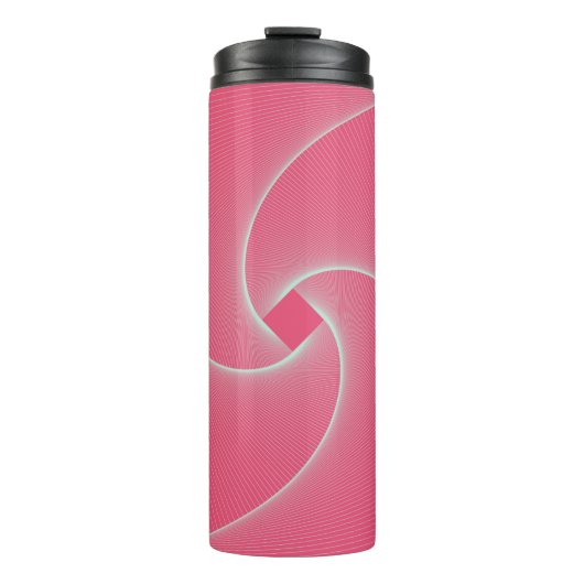 omlijnde vortex in fluwelen roze thermosbeker (Voorkant)