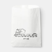 Omlijnde zwart-witte trein Upsherin voorkeurstasse Bedankzakje (Voorkant)