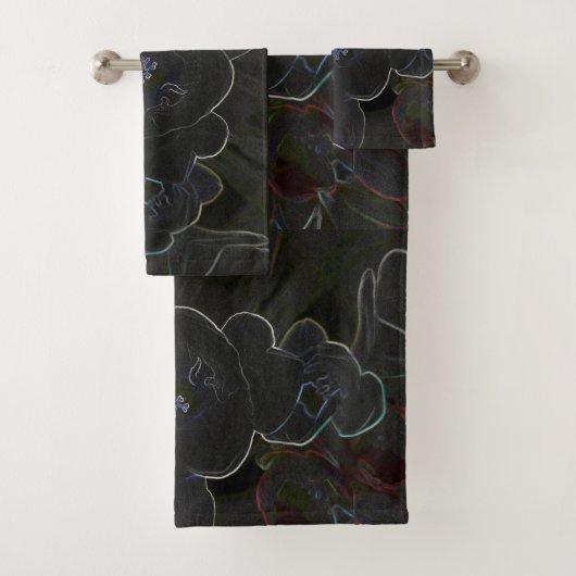 omlijning van fresia bloemen bad handdoek (Insitu)