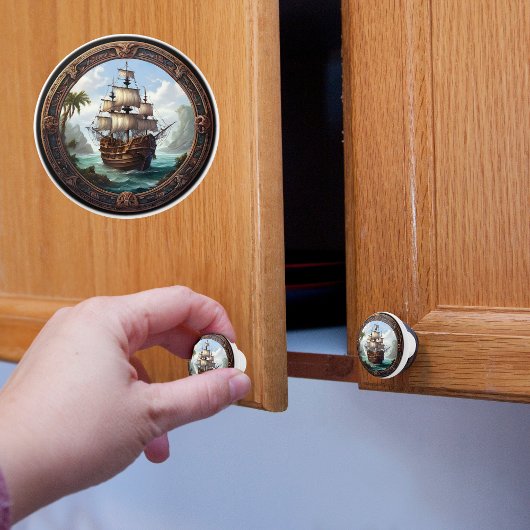 Omlijst slagschip keramische knop