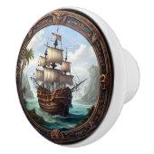 Omlijst slagschip keramische knop (Rechts)