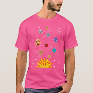 Omloop buitenruimte Schattige planeten heelal Wete T-shirt