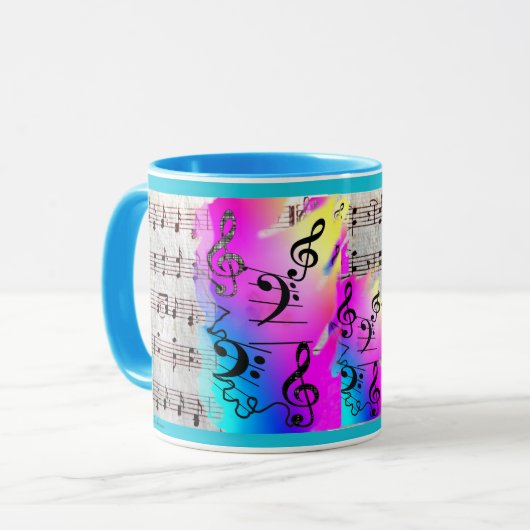 Omloop van muziek en recorders mok (Voorkant links)