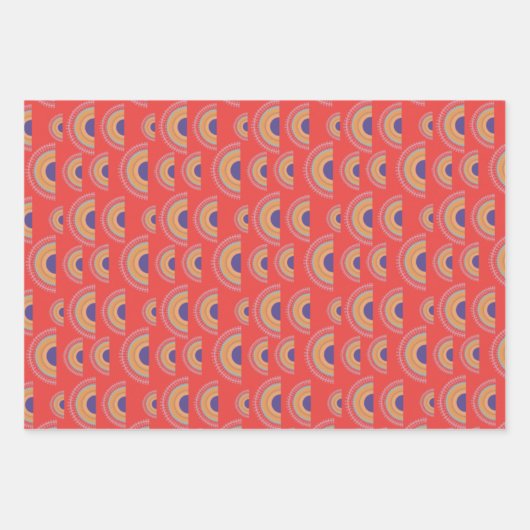 Omloop voor cadeaubonnen voor regenboogafdrukken inpakpapier vel (Voorkant)