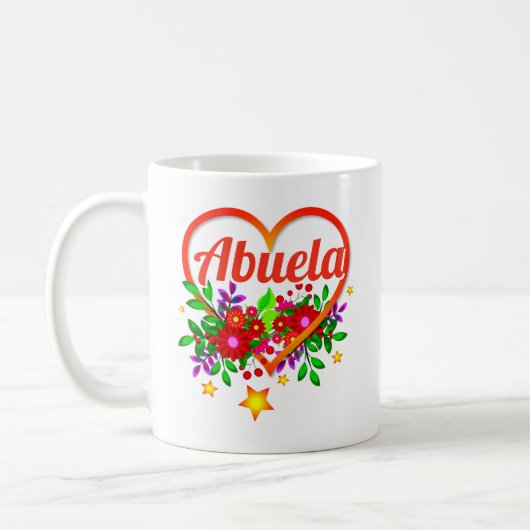 Omloopnaam wijzigen - Abuela Heart & Flowers Koffiemok (Links)