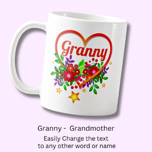 Omloopnaam wijzigen - Granny Heart & Flowers Koffiemok