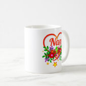Omloopnaam wijzigen - Nan - Hart & Bloemen Koffiemok (Voorkant rechts)