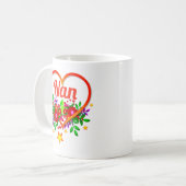 Omloopnaam wijzigen - Nan - Hart & Bloemen Koffiemok (Voorkant links)