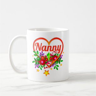 Omloopnaam wijzigen - Nanny - Hart en bloemen Koffiemok