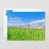 Ommuurde stad Aigues-Mortes in de Provence, Frankr Briefkaart (Voorkant / Achterkant)