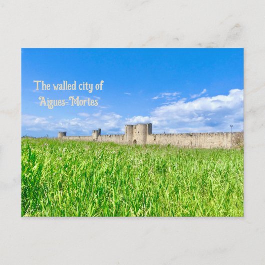 Ommuurde stad Aigues-Mortes in de Provence, Frankr Briefkaart (Voorkant)