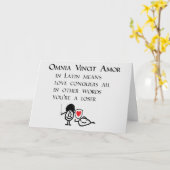 Omnia Vincit Amor A Funny Thinking Of You Poem Kaart (Gele Bloem)