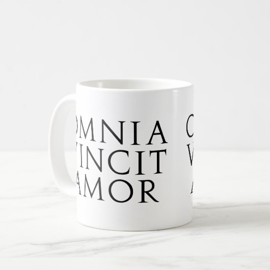 Omnia Vincit Amor Koffiemok (Voorkant links)