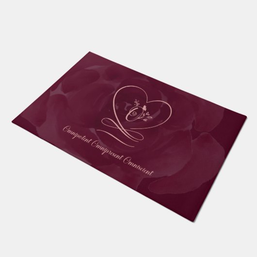 Omnipotent 2 (Cranberry) Love Letter Design Deurmat (Schuin)