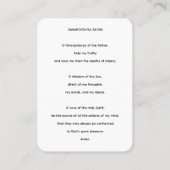 Omnipotentia Patris Heilige Drievuldigheid Gebed K Visitekaartje (Achterkant)