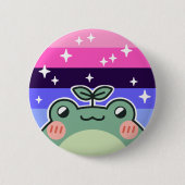 Omnisexual LGBT Pride Flag Frog Button (Voorkant)