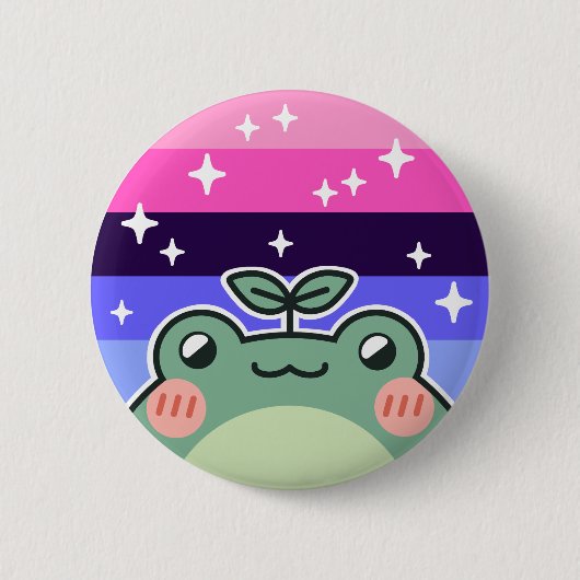 Omnisexual LGBT Pride Flag Frog Button (Voorkant)