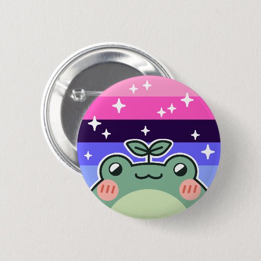 Omnisexual LGBT Pride Flag Frog Button (Voorkant /achterkant)