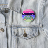 Omnisexual LGBT Pride Flag Frog Button (In situ)