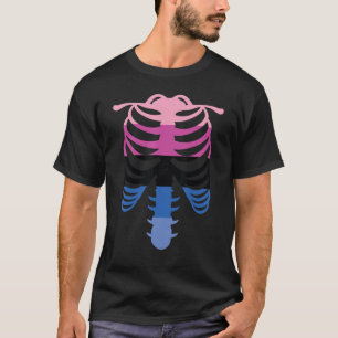 Omnisexual Pride Flag Skeleton Ribcage T-shirt