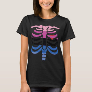 Omnisexual Pride Flag Skeleton Ribcage T-shirt