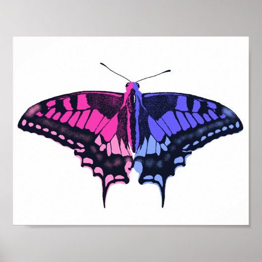 Omnisexual Pride Flag Swallowtail Butterfly Poster (Voorkant)