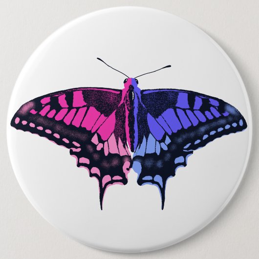 Omnisexual Pride Flag Swallowtail Butterfly Ronde Button 6,0 Cm (Voorkant)