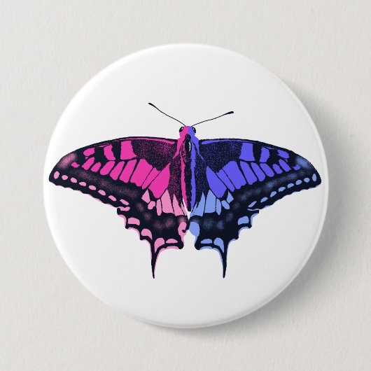 Omnisexual Pride Flag Swallowtail Butterfly Ronde Button 7,6 Cm (Voorkant)
