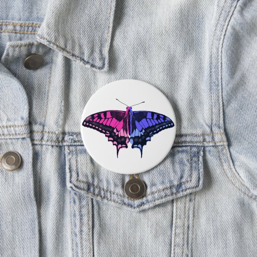 Omnisexual Pride Flag Swallowtail Butterfly Ronde Button 7,6 Cm (In situ)