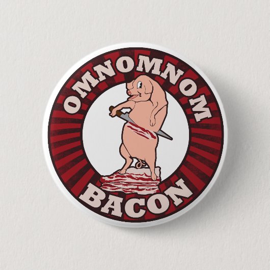 Omnom Bacon Adverteren parodie Ronde Button 5,7 Cm (Voorkant)