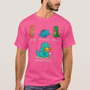 Omnomnivore Funny Food Eating Dinosaur T-shirt