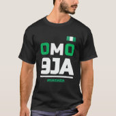 Omo 9JA met Nigeria vlag in hart Nigeriaanse T Shi T-shirt (Voorkant)