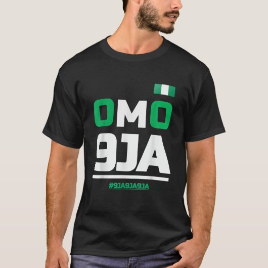 Omo 9JA met Nigeriaanse vlag in het hart van Niger T-shirt (Voorkant)