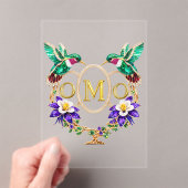 OMO Hummingbird Any Letters Custom Wedding Acryl Uitnodigingen (Insitu (Draagbaar))