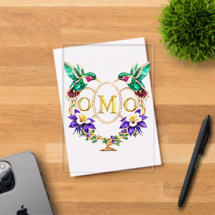 OMO Kolibrie Aangepaste Letters Huwelijk Acryl Uitnodigingen