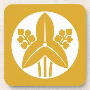 Omoji-familiewapen met omgekeerde omiji bier onderzetter