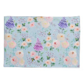 Omphaloden Blauwe Waterverf Floral Kussensloop (Achterkant)