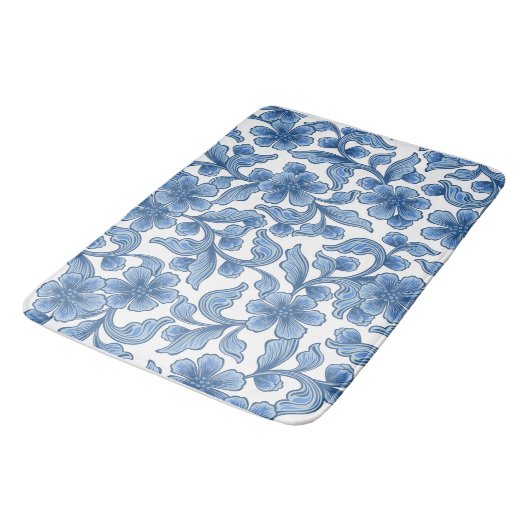 Omphaloden Blue Floral Badmat (Gekanteld)
