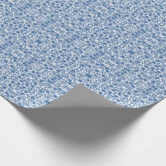 Omphaloden Blue Floral Cadeaupapier (Hoek)