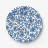 Omphaloden Blue Floral Papieren Bordje (Voorkant)