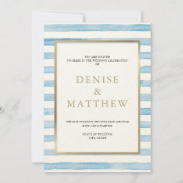 Omphalodes Blau Aquarel Streep & Gouden Letters Kaart