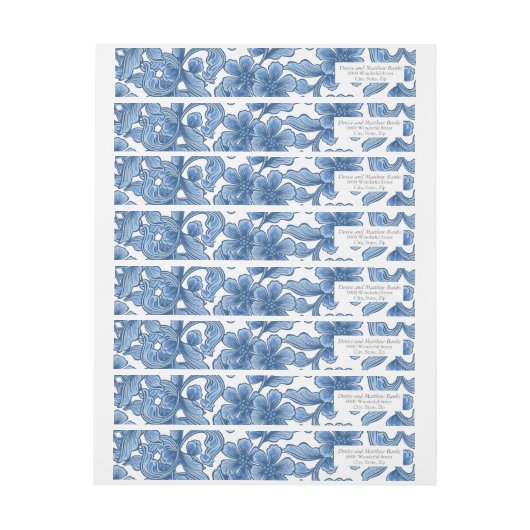 Omphalodes Blue & Skydiver Blue Address Label (Vel)